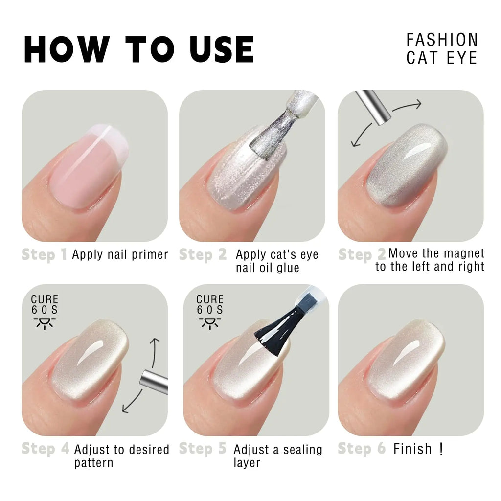 2pcs Nail Art Magnetic Pen 3D Cat Eye Painting Nails Art Design Dual-Ended Magnet Wand Gel Polish Magic for Christmas Manicure D