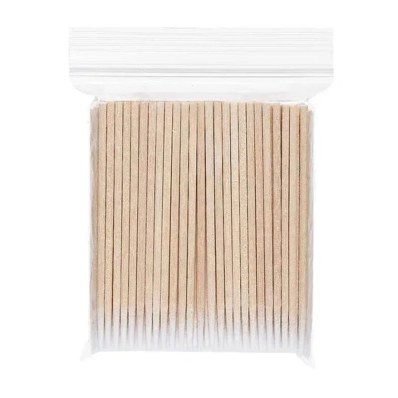 100Pcs Wooden Swab Sticks for Cleaning Detailing Nail Polish Removal Manicure Art Tools Cotton Tip Bud Correctors