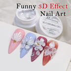 5ml White Non Stick Hand Carved Gel Nail Polish for 3D Shaping Nail Art Solid Pearl Satin Gloss Gel for Nail Design Decoration