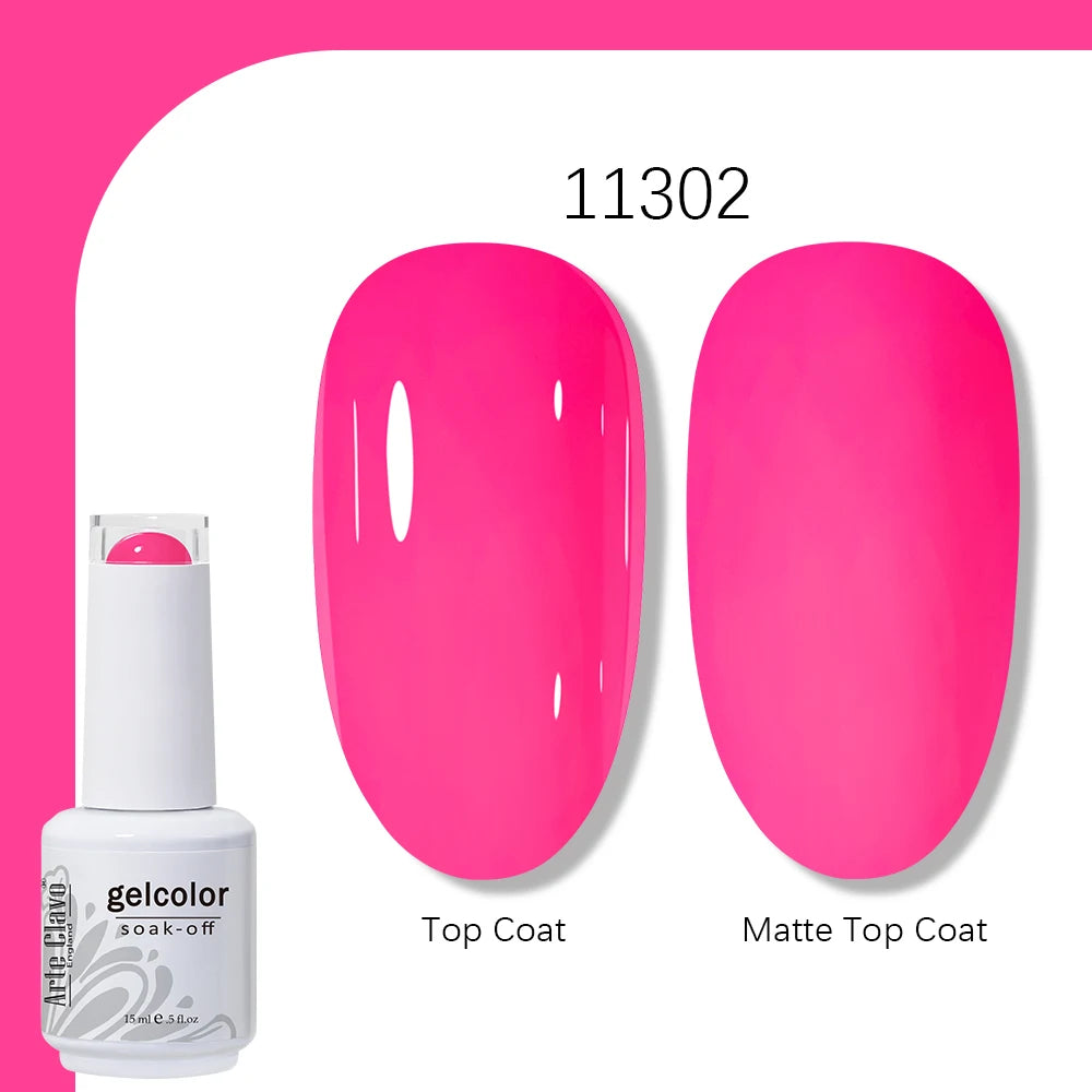 Arte Clavo Gel Nail Polish 400 Colors15ml Semi Permanent Gel Varnish Base Top Coat Nail Art Manicure Soak Off LED UV Salon Gel