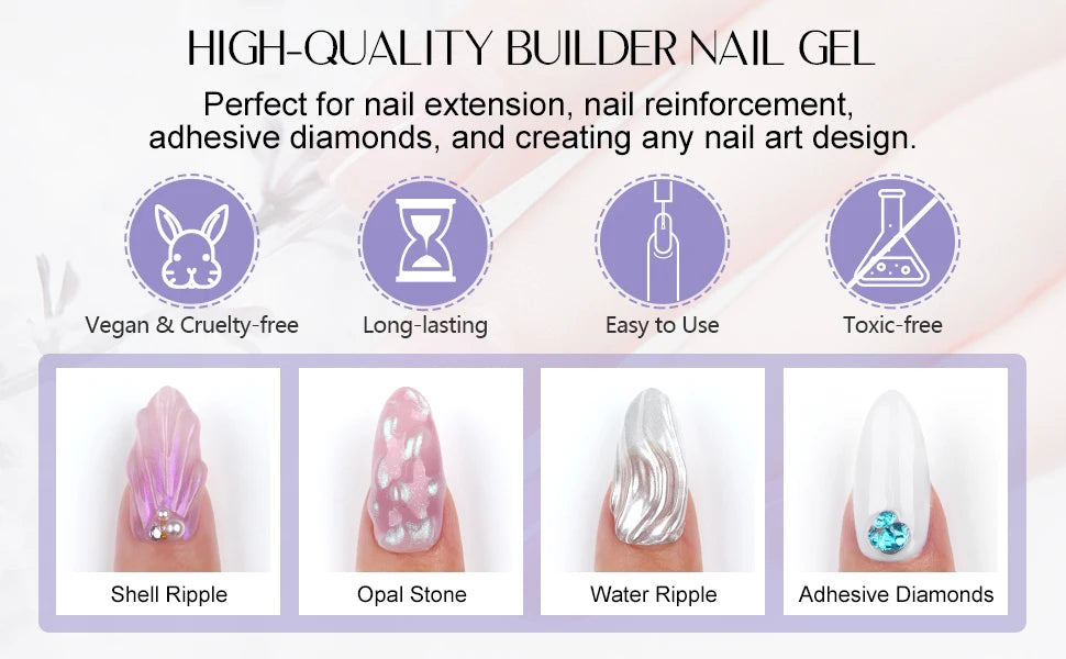 SAVILAND 100g Extension Nail Gel White Clear Nude Building UV LED Gel For Nails Finger Extension Nail Art Salon DIY Manicure Set