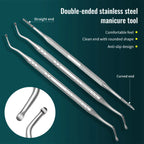 Professional 3-Piece Pedicure Tools - Nail Groove Cleaner, Nail File, And Toenail Lifter - Anti-Slip Design For Safe Nail Care