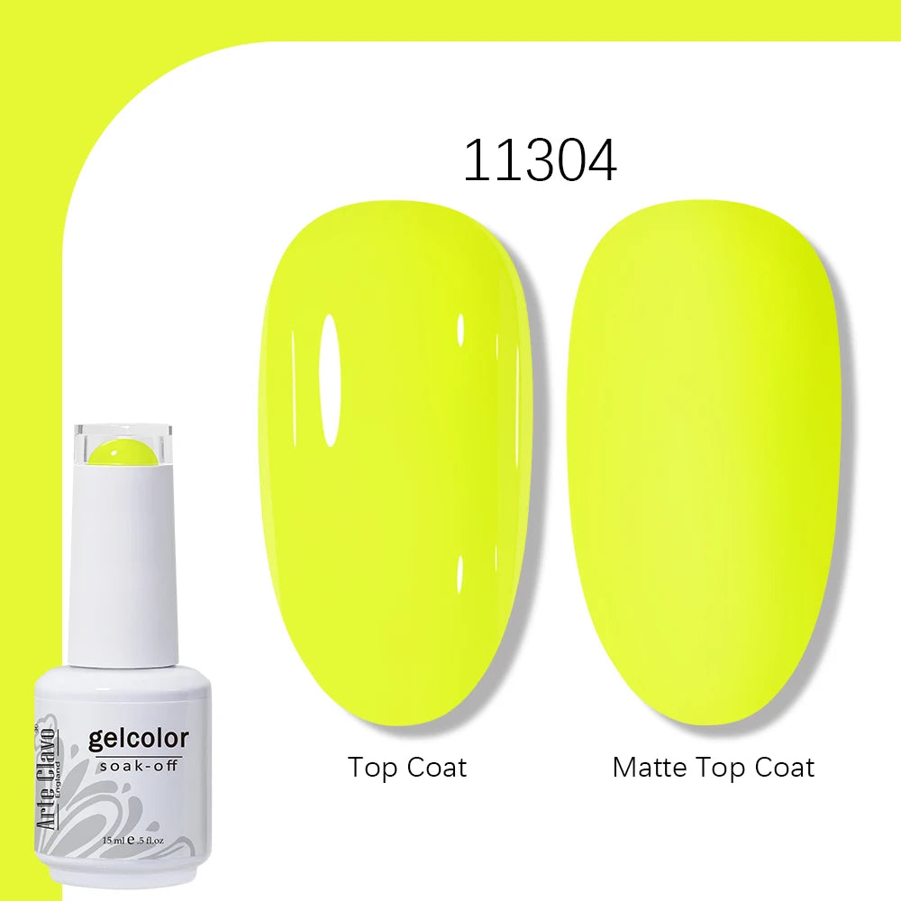Arte Clavo Gel Nail Polish 400 Colors15ml Semi Permanent Gel Varnish Base Top Coat Nail Art Manicure Soak Off LED UV Salon Gel