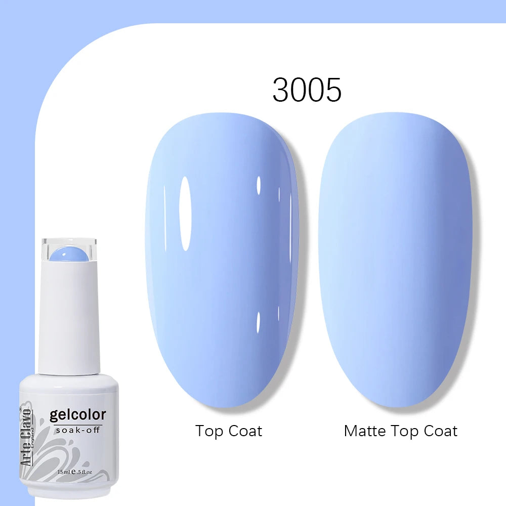 Arte Clavo Gel Nail Polish 400 Colors15ml Semi Permanent Gel Varnish Base Top Coat Nail Art Manicure Soak Off LED UV Salon Gel