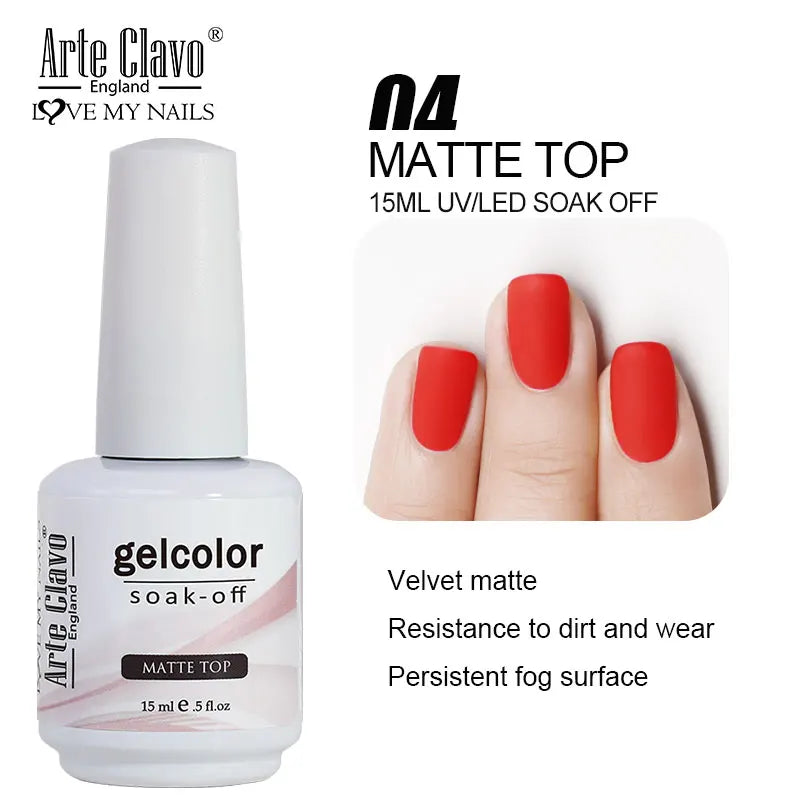Arte Clavo Gel Nail Polish 400 Colors15ml Semi Permanent Gel Varnish Base Top Coat Nail Art Manicure Soak Off LED UV Salon Gel