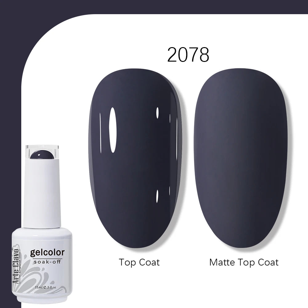 Arte Clavo Gel Nail Polish 400 Colors15ml Semi Permanent Gel Varnish Base Top Coat Nail Art Manicure Soak Off LED UV Salon Gel