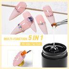 MTSSII 8ml 5 IN 1 No-wipe Top Coat Reinforcement Gel Nail Polish Efficient Function Adhesive Water Nail Art Gel DIY Design