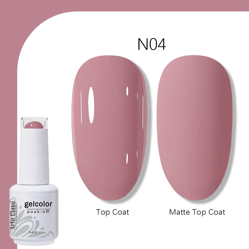 Arte Clavo Gel Nail Polish 400 Colors15ml Semi Permanent Gel Varnish Base Top Coat Nail Art Manicure Soak Off LED UV Salon Gel