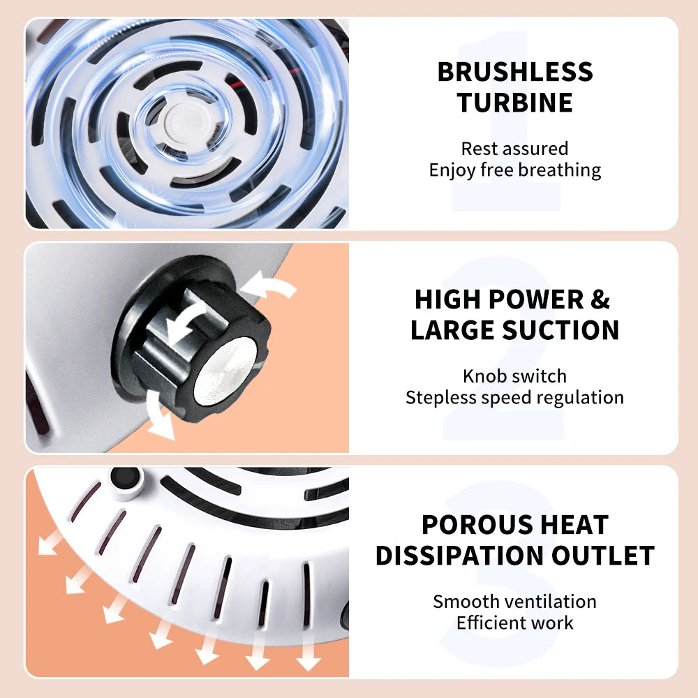 Powerful 4500rpm Nail Vacuum Cleaner Professional Nail Polishing Vacuum Cleaner Removable Filter Vacuum Cleaner