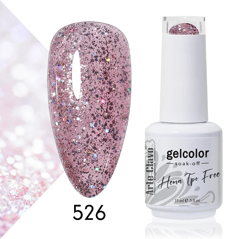Arte Clavo 15ml HEMA FREE TPO FREE Gel Nail Polish Nail Supply Wholesale Soak Off UV LED Gel Lacquer Nail Art Glitter Polish