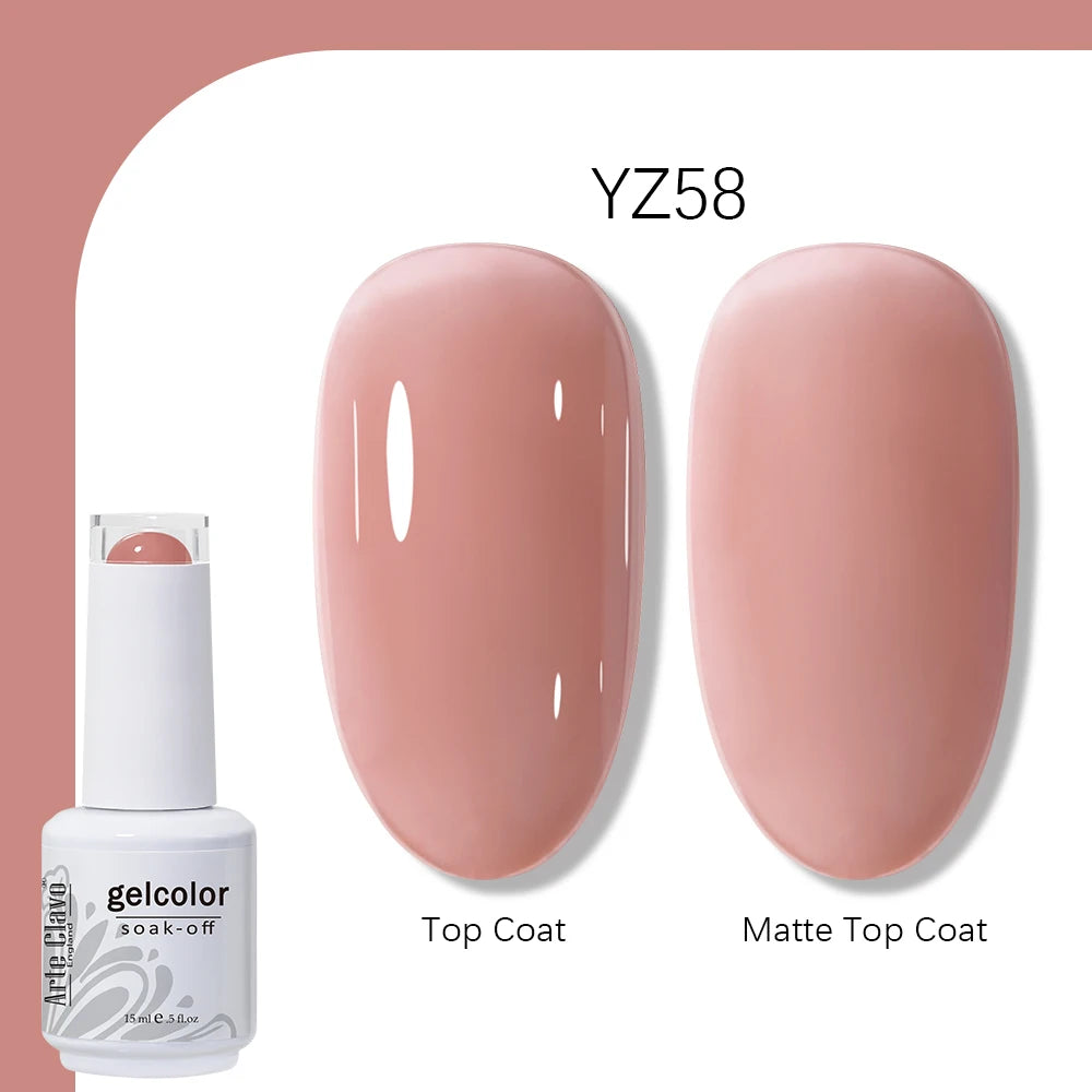 Arte Clavo Gel Nail Polish 400 Colors15ml Semi Permanent Gel Varnish Base Top Coat Nail Art Manicure Soak Off LED UV Salon Gel