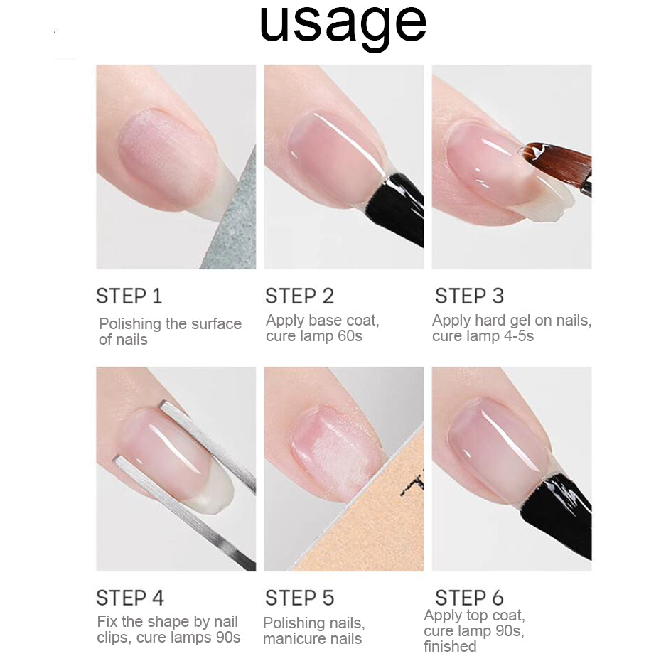 30g Reinforce Nail Glue Gel UV Finger Builder Tools Soak Off Model Hard Gel Thick No Wipe Top Coat Manicure Construction Prolong