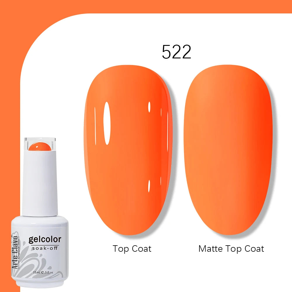 Arte Clavo Gel Nail Polish 400 Colors15ml Semi Permanent Gel Varnish Base Top Coat Nail Art Manicure Soak Off LED UV Salon Gel