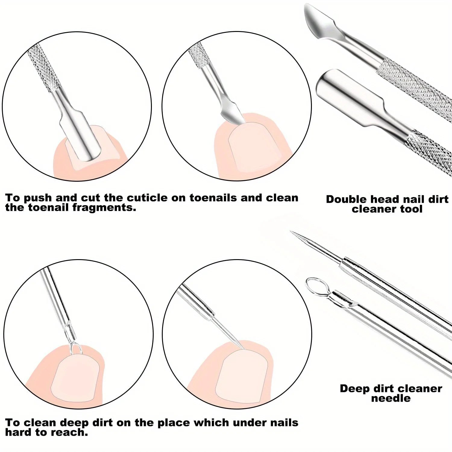 7 Pcs Ingrown Toenail File and Lifters Set, Stainless Steel Ingrown Toenail Removal Kit, Under Nail Cleaner Pedicure Tools