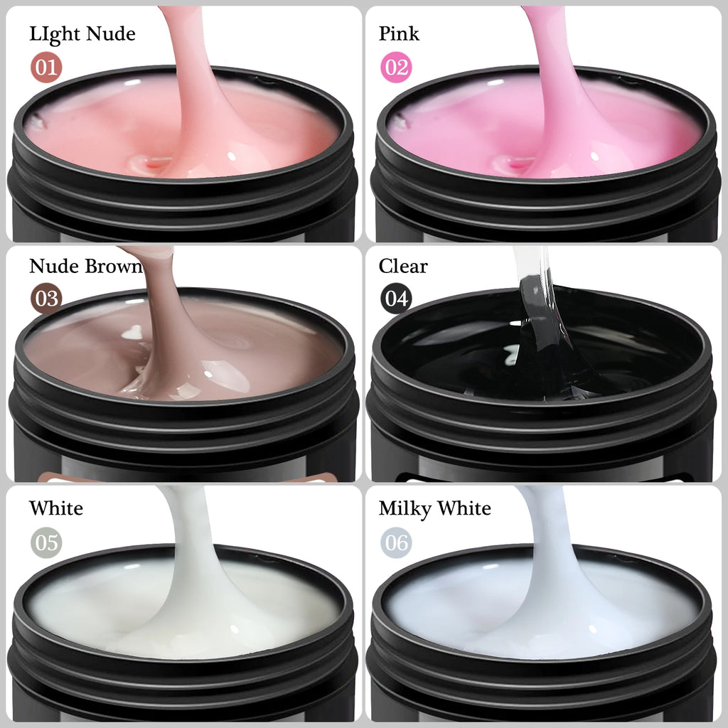 1Jar 100/150g Poly Nail Gel UV LED Cured Builder Nail Gel Acrylic Crystal Nail Extension Gel For Nails DIY At Home Salon