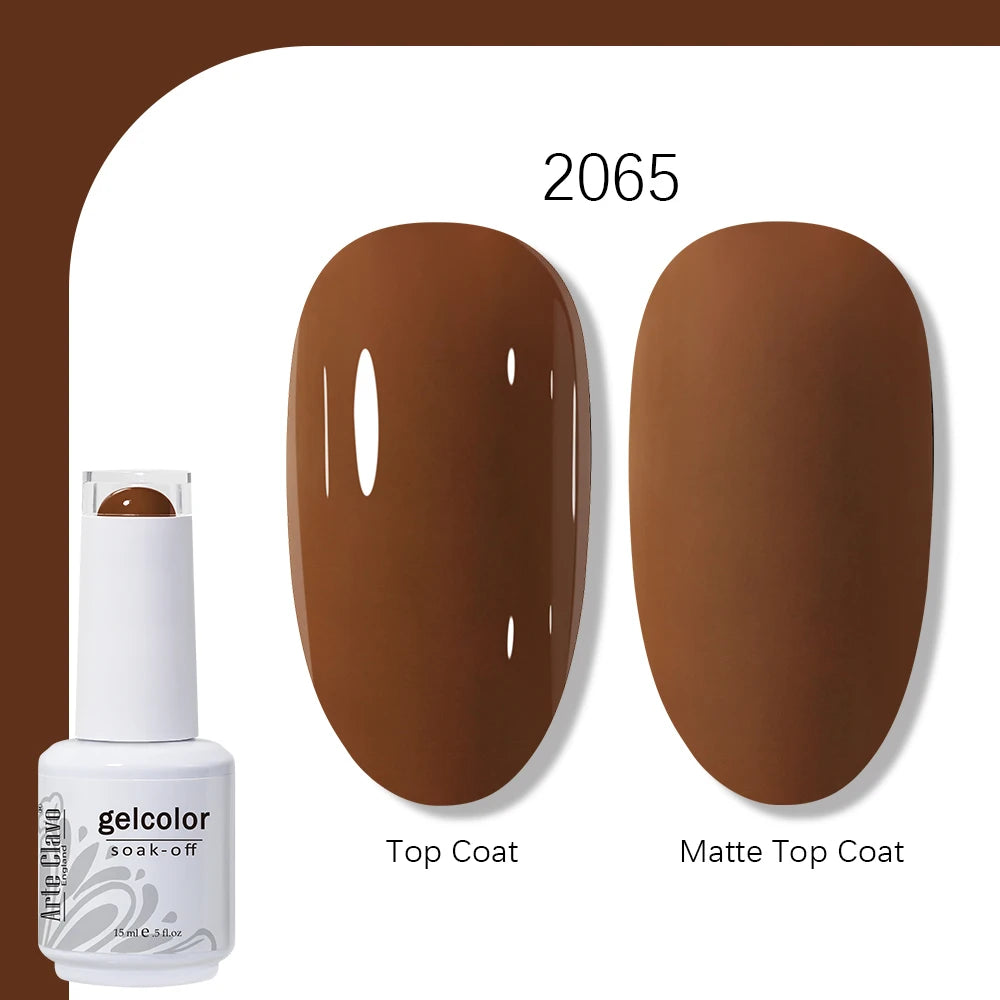 Arte Clavo Gel Nail Polish 400 Colors15ml Semi Permanent Gel Varnish Base Top Coat Nail Art Manicure Soak Off LED UV Salon Gel