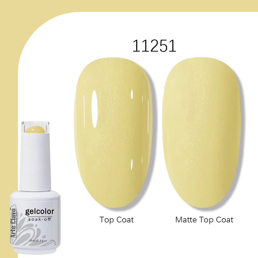 Arte Clavo Gel Nail Polish 400 Colors15ml Semi Permanent Gel Varnish Base Top Coat Nail Art Manicure Soak Off LED UV Salon Gel