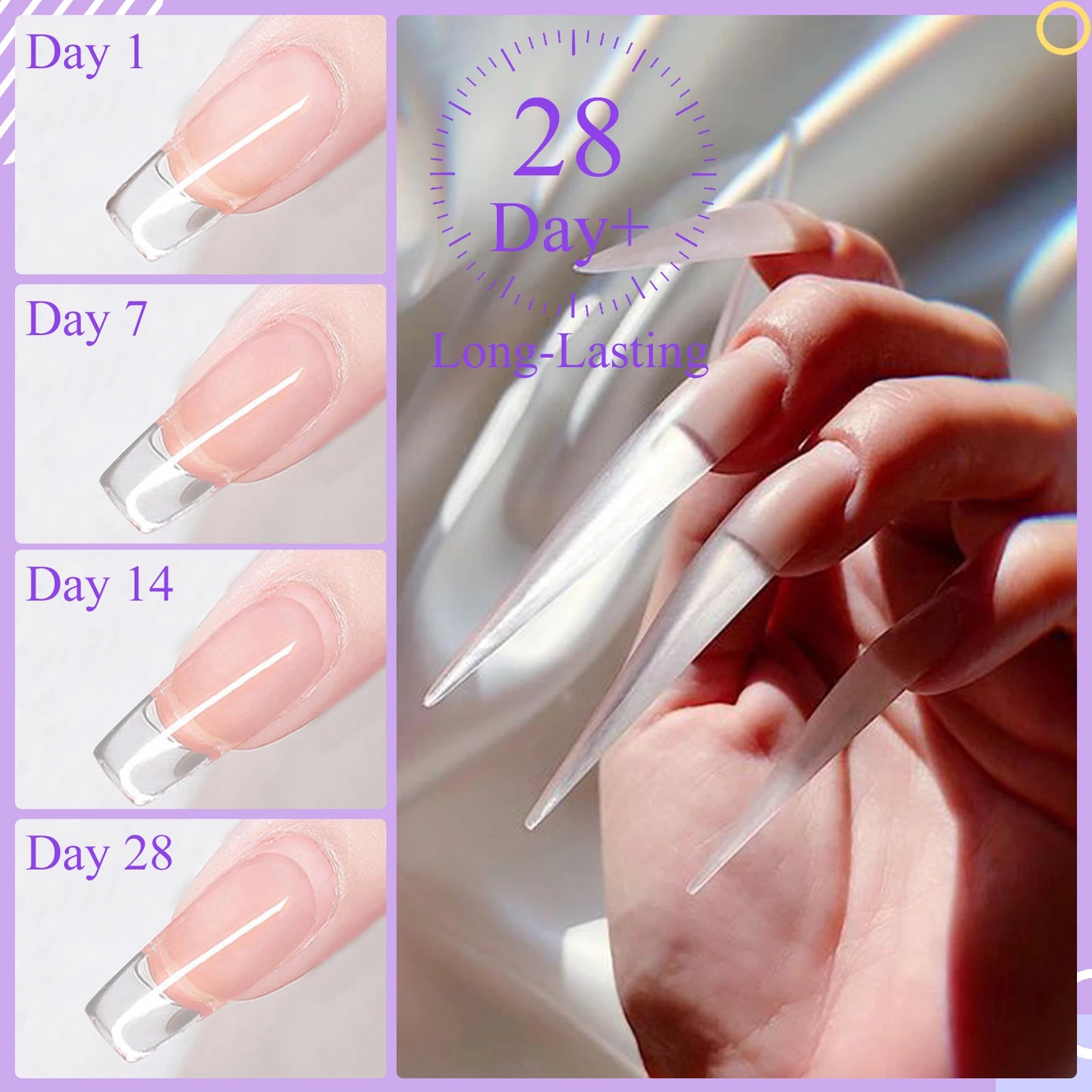 SAVILAND 100g Extension Nail Gel White Clear Nude Building UV LED Gel For Nails Finger Extension Nail Art Salon DIY Manicure Set