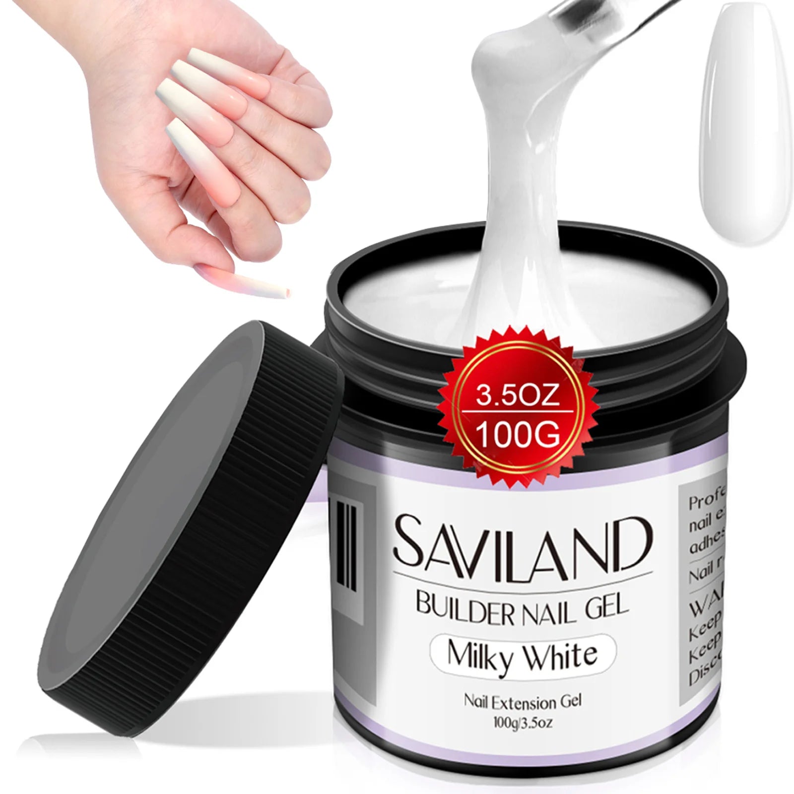 SAVILAND 100g Extension Nail Gel White Clear Nude Building UV LED Gel For Nails Finger Extension Nail Art Salon DIY Manicure Set