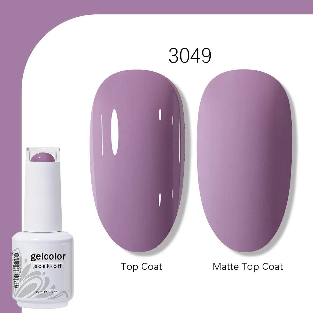 Arte Clavo Gel Nail Polish 400 Colors15ml Semi Permanent Gel Varnish Base Top Coat Nail Art Manicure Soak Off LED UV Salon Gel