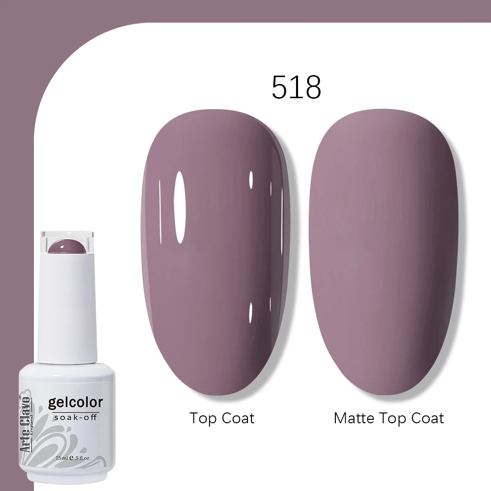 Arte Clavo Gel Nail Polish 400 Colors15ml Semi Permanent Gel Varnish Base Top Coat Nail Art Manicure Soak Off LED UV Salon Gel