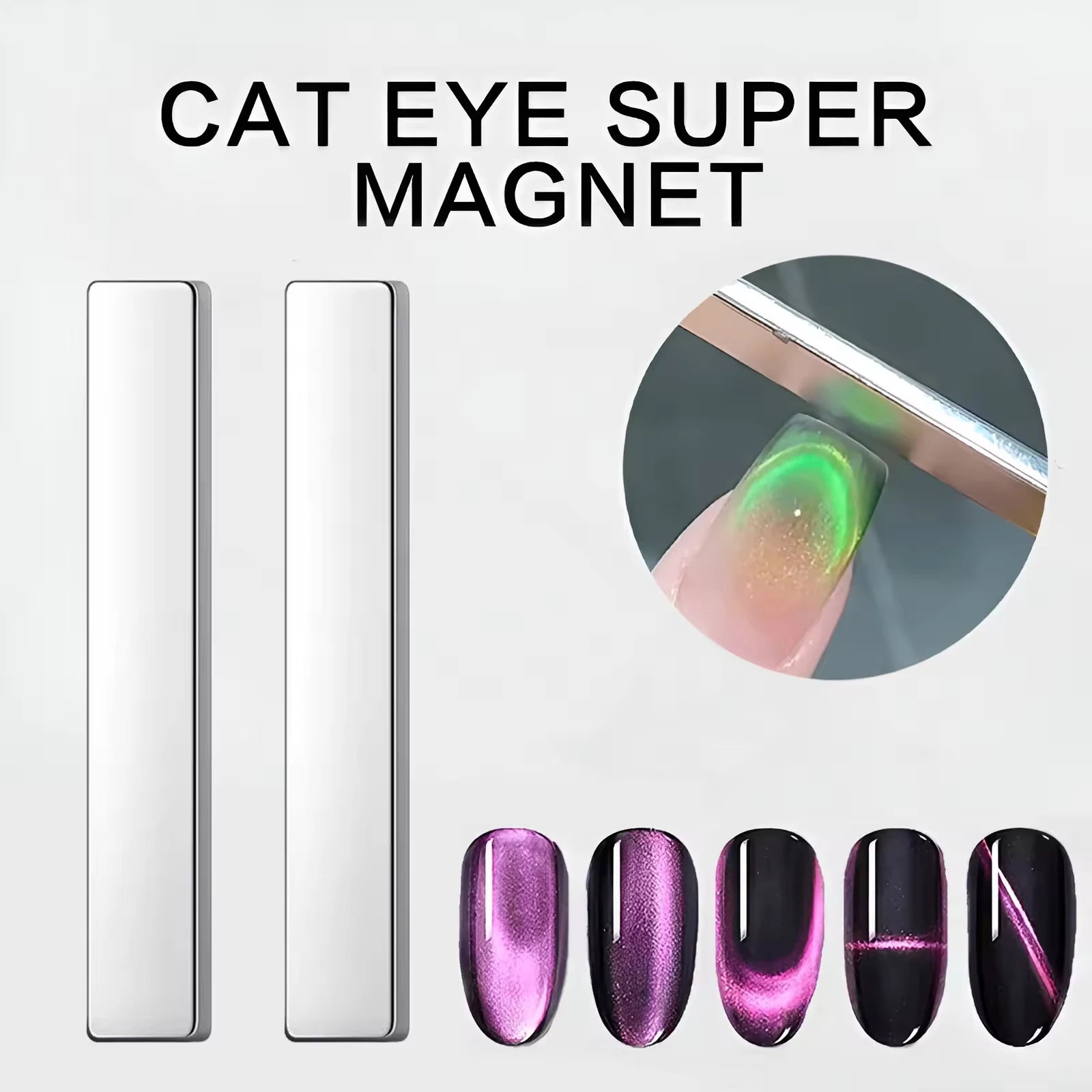 YIKOOLIN Nail Art Magnetic Pen 3D Cat Eye Painting Nails Art Design Dual-Ended Magnet Wand Gel Polish Magic for Manicure DIY
