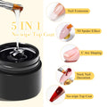 MTSSII 8ml 5 IN 1 No-wipe Top Coat Reinforcement Gel Nail Polish Efficient Function Adhesive Water Nail Art Gel DIY Design