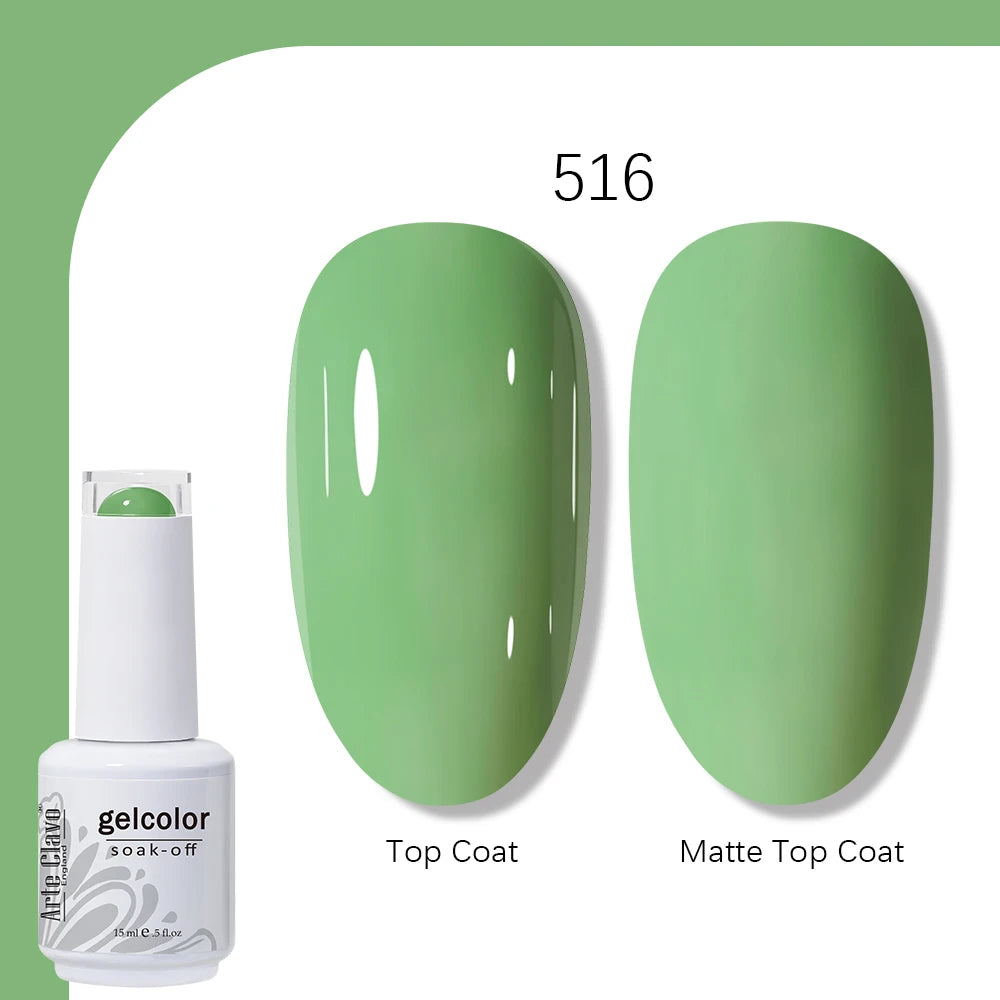 Arte Clavo Gel Nail Polish 400 Colors15ml Semi Permanent Gel Varnish Base Top Coat Nail Art Manicure Soak Off LED UV Salon Gel