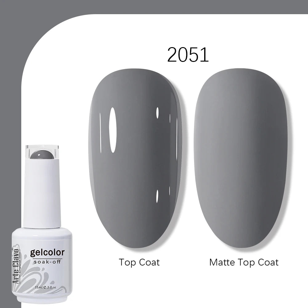 Arte Clavo Gel Nail Polish 400 Colors15ml Semi Permanent Gel Varnish Base Top Coat Nail Art Manicure Soak Off LED UV Salon Gel