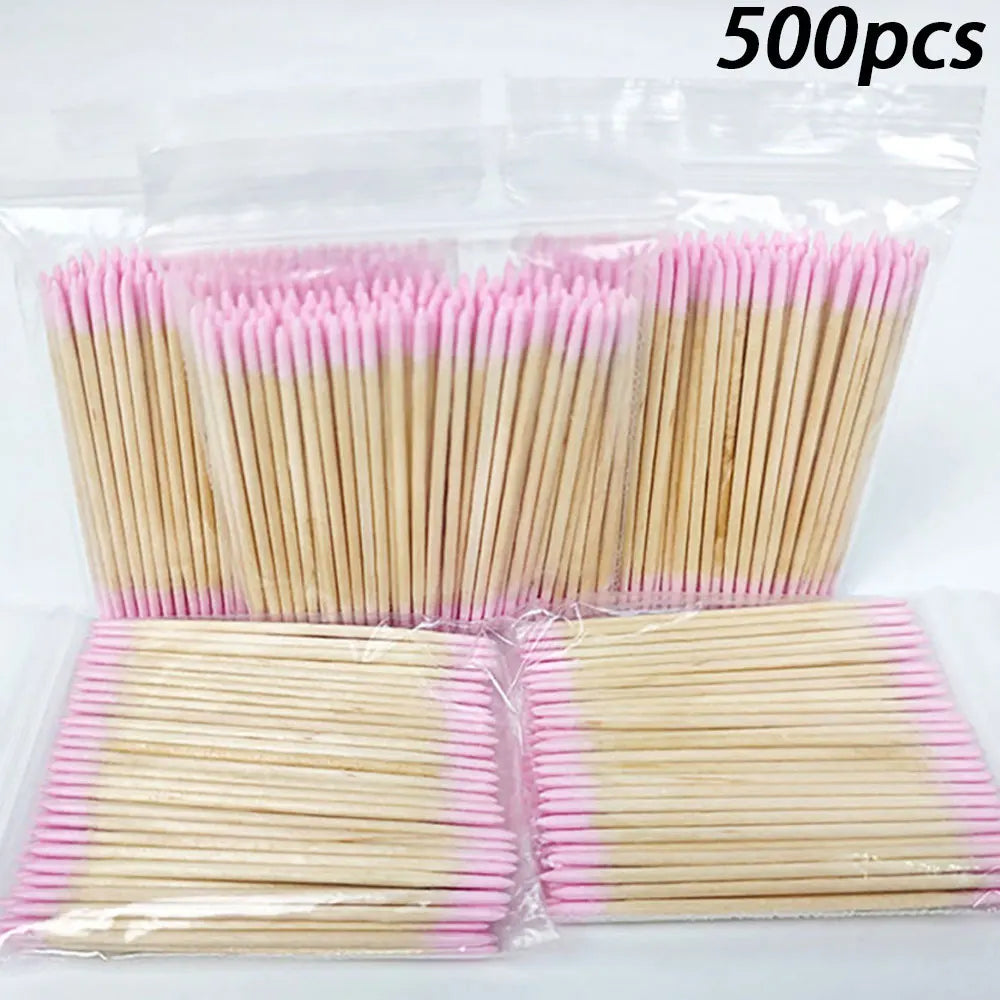 Nail Orange Wood Sticks 100/500Pcs Double Head Cuticle  Pusher Remover Pedicure Manicure Sticks Tool 11.5cm Rhinestone Picking