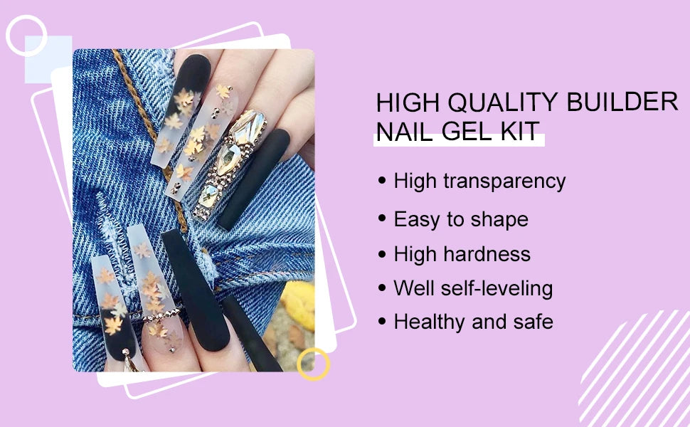 SAVILAND 100g Extension Nail Gel White Clear Nude Building UV LED Gel For Nails Finger Extension Nail Art Salon DIY Manicure Set
