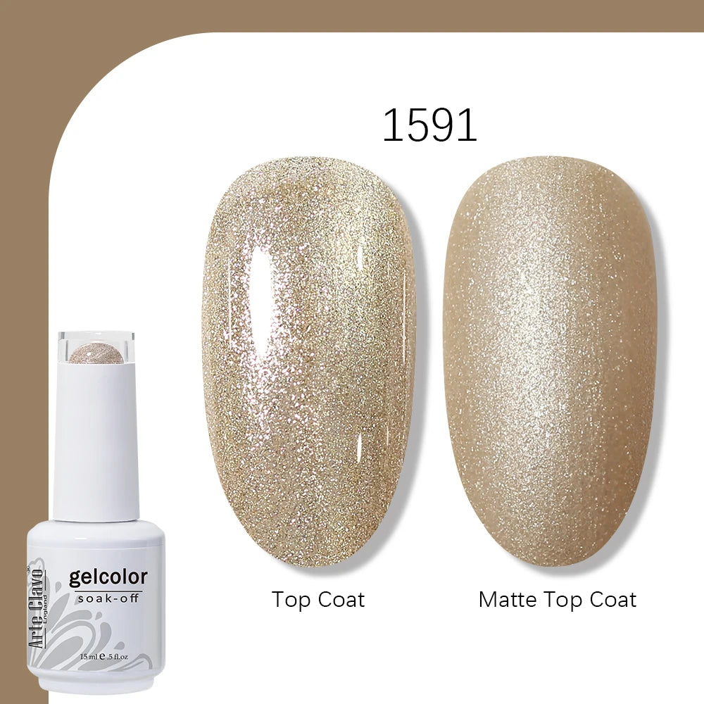 Arte Clavo Gel Nail Polish 400 Colors15ml Semi Permanent Gel Varnish Base Top Coat Nail Art Manicure Soak Off LED UV Salon Gel