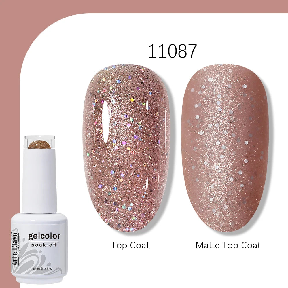Arte Clavo Gel Nail Polish 400 Colors15ml Semi Permanent Gel Varnish Base Top Coat Nail Art Manicure Soak Off LED UV Salon Gel