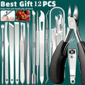 1/11/12pcs Stainless Steel Toenail Cuticle Removal Kit,Eagle beak nail clippers,Ideal for Men Women Suitable for Toenails