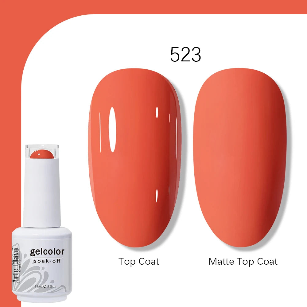 Arte Clavo Gel Nail Polish 400 Colors15ml Semi Permanent Gel Varnish Base Top Coat Nail Art Manicure Soak Off LED UV Salon Gel