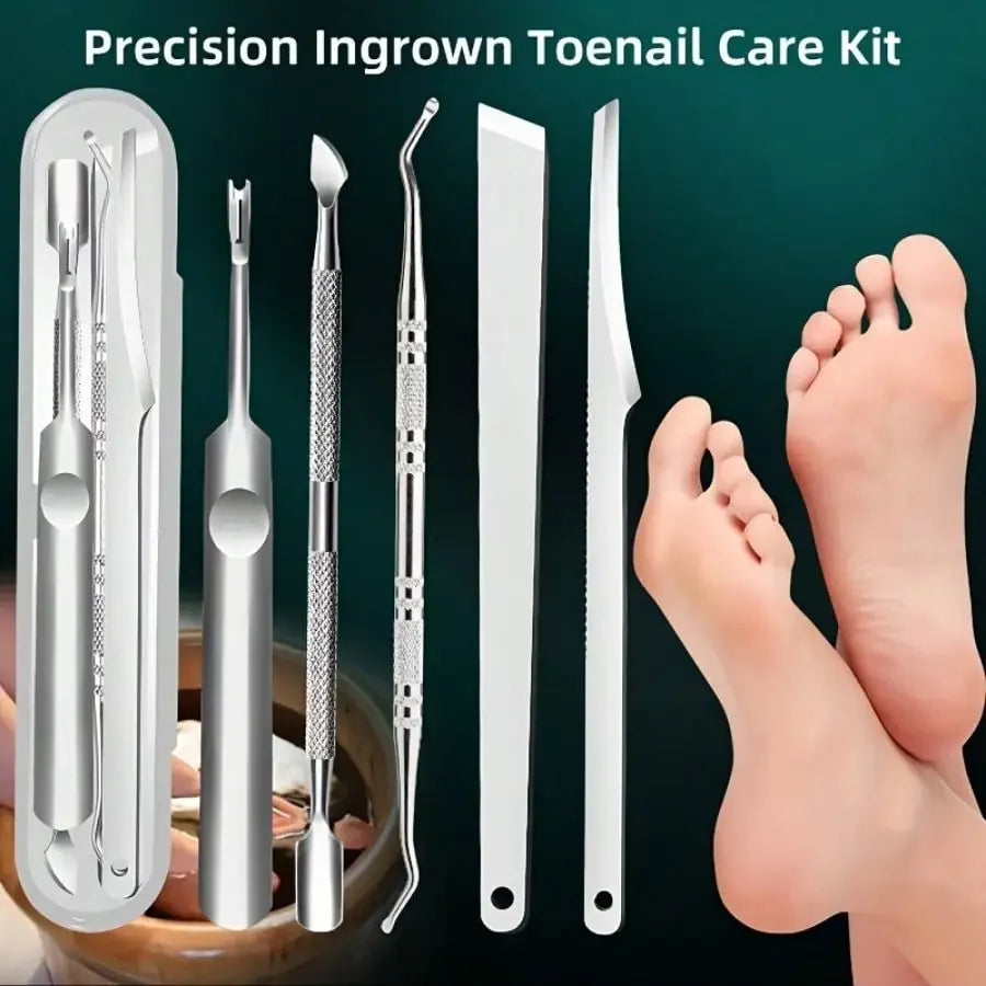 5/6PCS Professional Stainless Steel Ingrown Toenail Clipper Set -Precision Podiatry Tools for Dead Skin Trimming & Pedicure Care