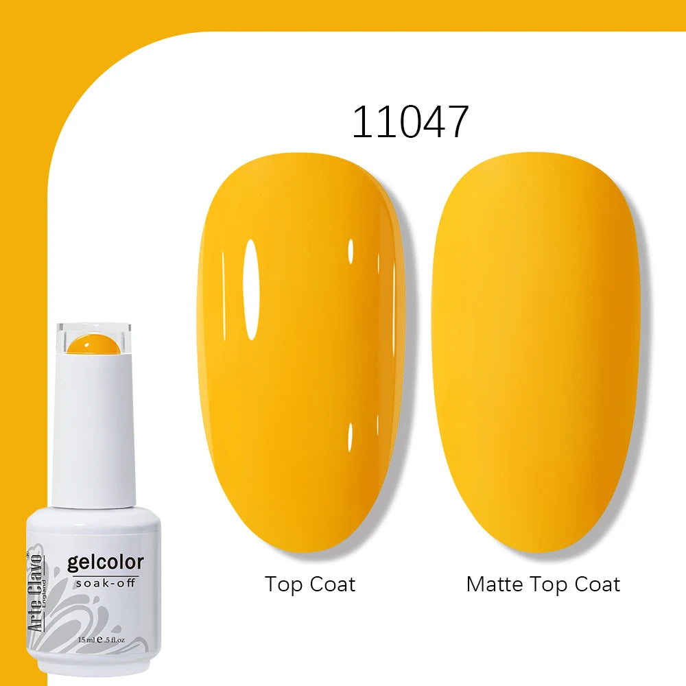 Arte Clavo Gel Nail Polish 400 Colors15ml Semi Permanent Gel Varnish Base Top Coat Nail Art Manicure Soak Off LED UV Salon Gel
