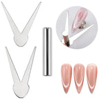 3pcs V-shaped French Cat's Eye Magnetic Tool with Magnet for Nail Magnetic Stick Cat Eye Nail Polish Magnet Accessories Tools