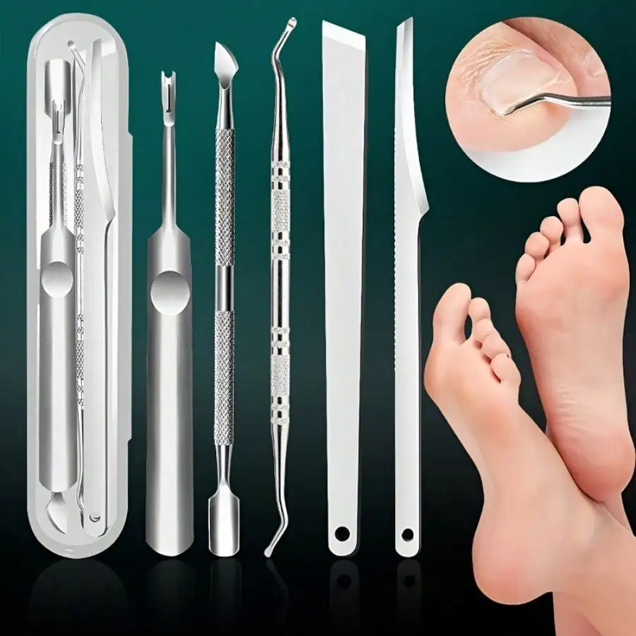 Ingrown Toenail Treatment Stainless Steel Podiatry Tools,Multifunctional Pedicure Set for Dead Skin Trimming, Precision Clippers