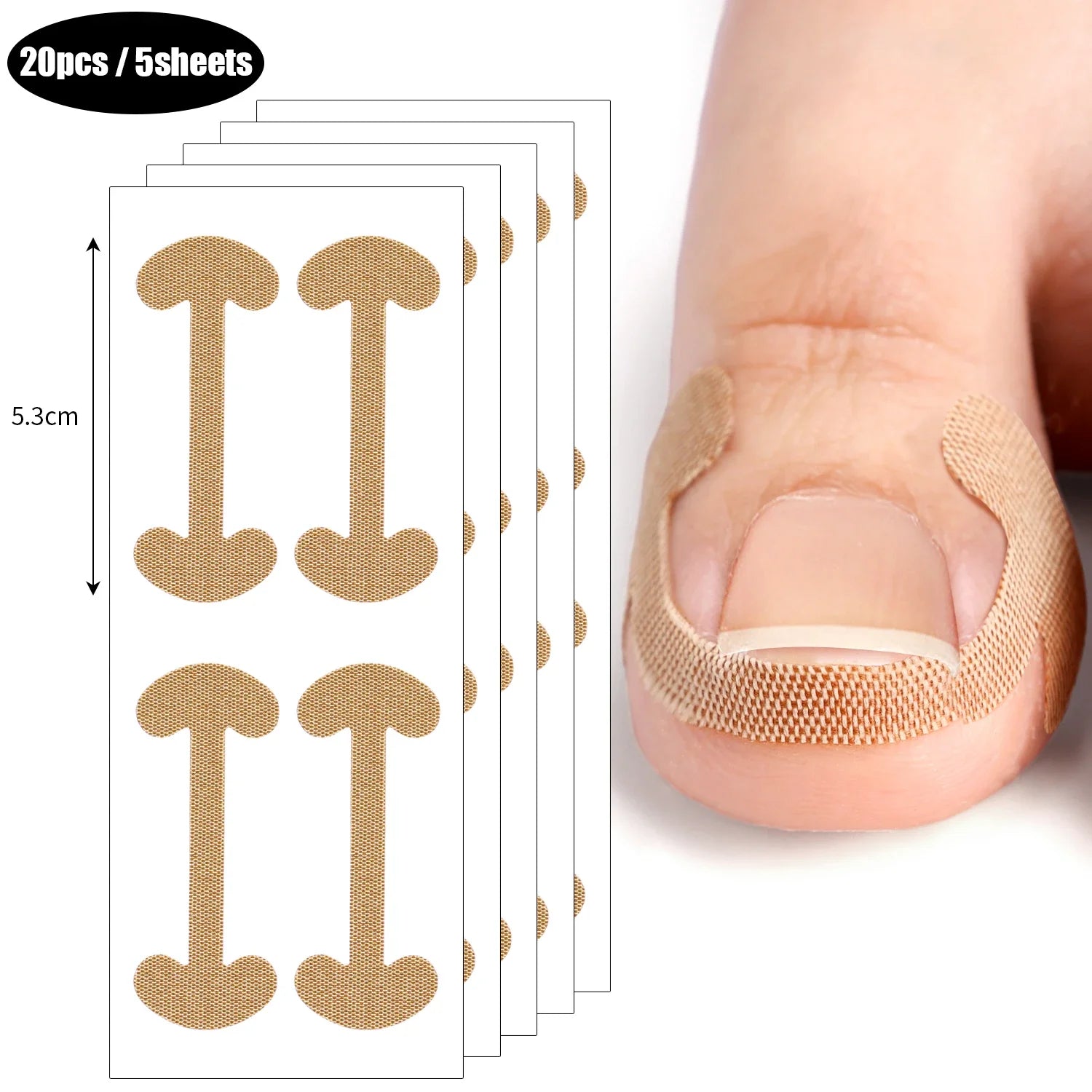 20/40/60pcs Waterproof Nail Correction Stickers Ingrown Toenail Corrector Patches Treatment Recover Corrector Pedicure Care Tool