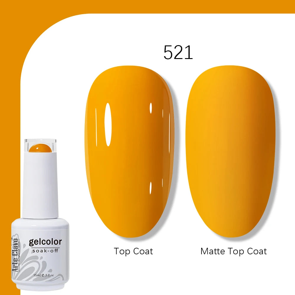 Arte Clavo Gel Nail Polish 400 Colors15ml Semi Permanent Gel Varnish Base Top Coat Nail Art Manicure Soak Off LED UV Salon Gel