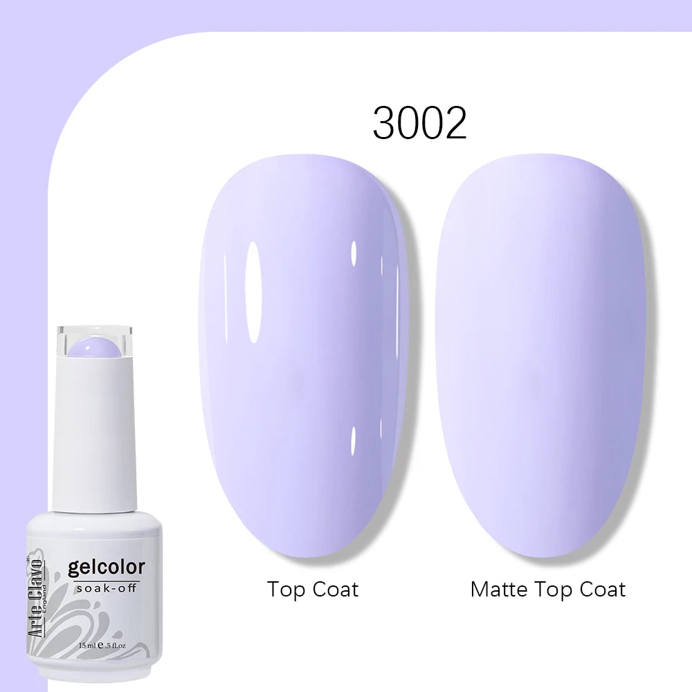 Arte Clavo Gel Nail Polish 400 Colors15ml Semi Permanent Gel Varnish Base Top Coat Nail Art Manicure Soak Off LED UV Salon Gel