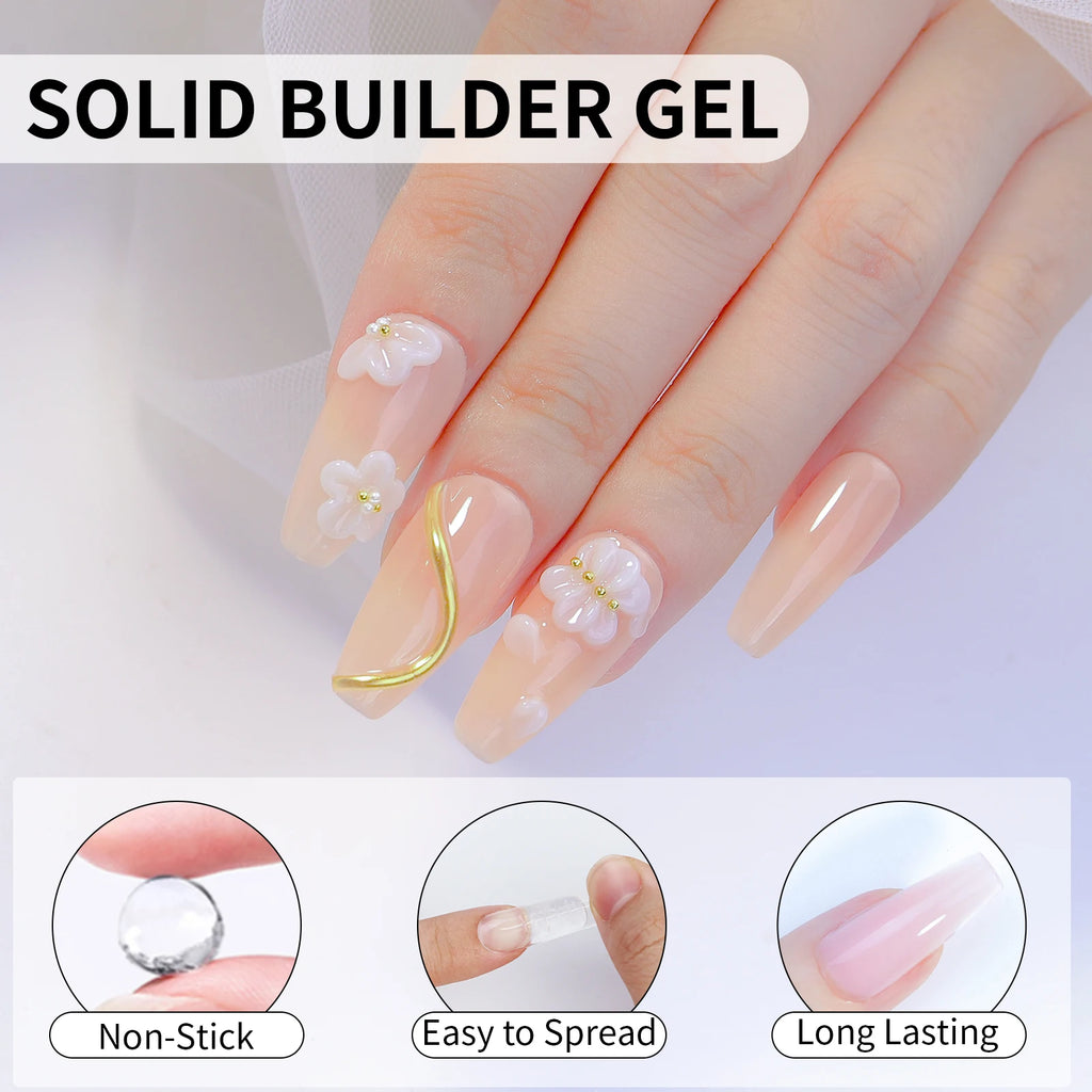 7pcs15ml Nail Extension Gel Set Solid Nail Extension Gel Non-Stick 3d Sculpture Phototherapy Uv Gel Rapid Molding Gel Nail Piece