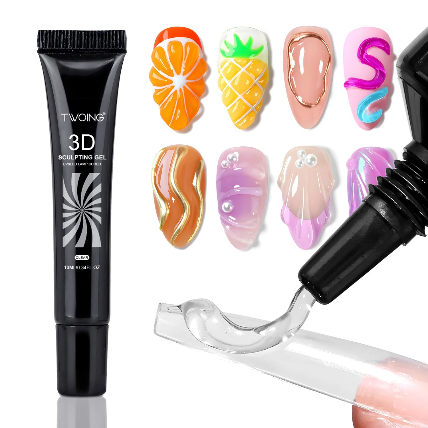 10ml 3D Nail Art Gel - DIY Designs,Waterproof Sculpting gel，Waterproof Nail Art Design Gel for Intricate Carvings & Shapes
