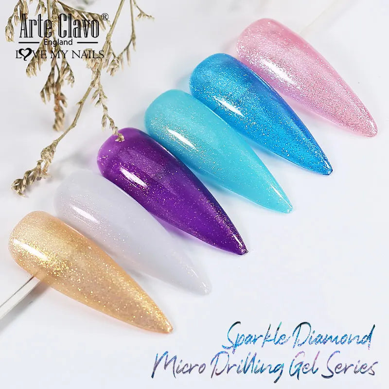 Arte Clavo Glitter Gel Nail 15ml Semi Permanent Soak Off UV Gel Varnish Nail Manicure Top Base Coat Gel Polish Art Decoration