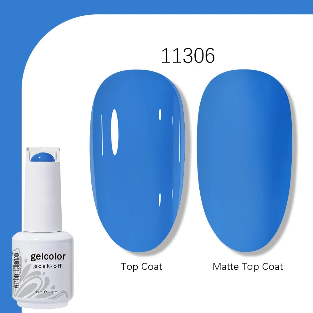 Arte Clavo Gel Nail Polish 400 Colors15ml Semi Permanent Gel Varnish Base Top Coat Nail Art Manicure Soak Off LED UV Salon Gel