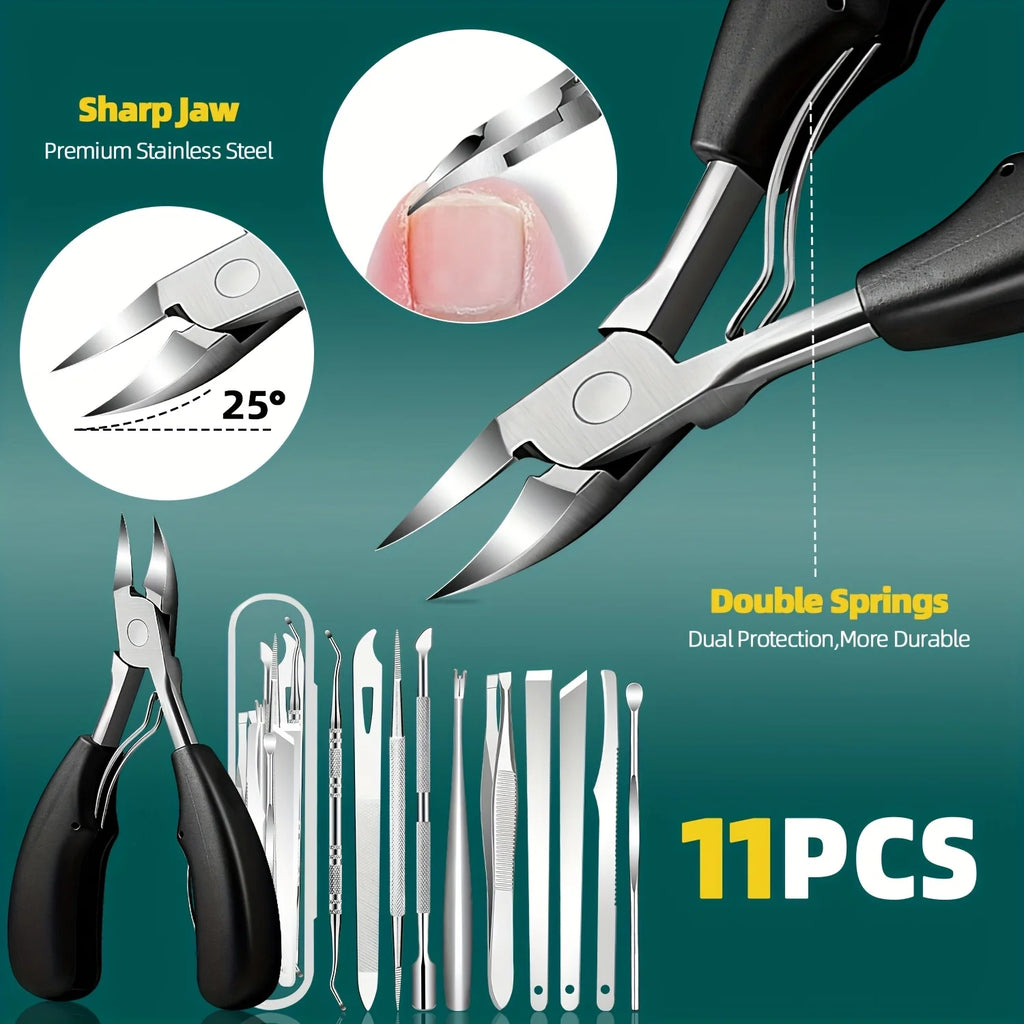 1/11/12pcs Stainless Steel Toenail Cuticle Removal Kit,Eagle beak nail clippers,Ideal for Men Women Suitable for Toenails