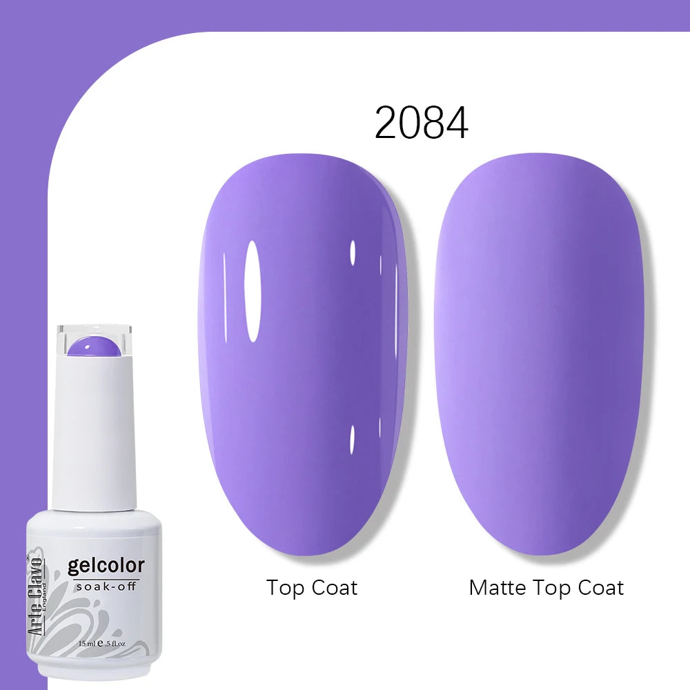 Arte Clavo Gel Nail Polish 400 Colors15ml Semi Permanent Gel Varnish Base Top Coat Nail Art Manicure Soak Off LED UV Salon Gel
