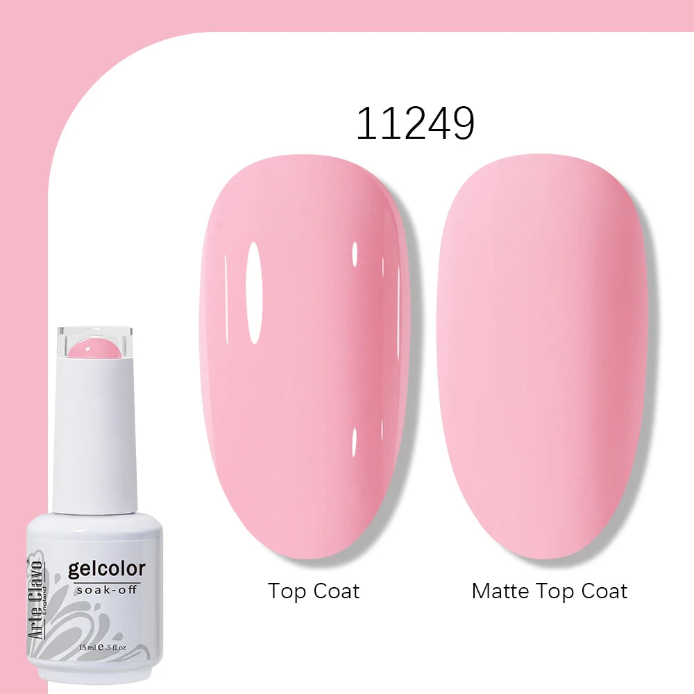 Arte Clavo Gel Nail Polish 400 Colors15ml Semi Permanent Gel Varnish Base Top Coat Nail Art Manicure Soak Off LED UV Salon Gel