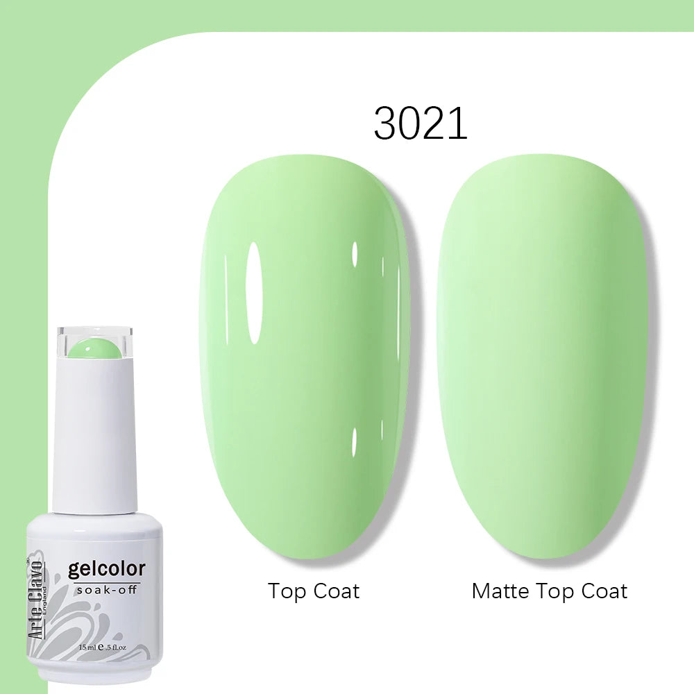 Arte Clavo Gel Nail Polish 400 Colors15ml Semi Permanent Gel Varnish Base Top Coat Nail Art Manicure Soak Off LED UV Salon Gel
